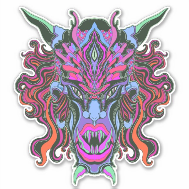 Angry Oni Sticker (Front)