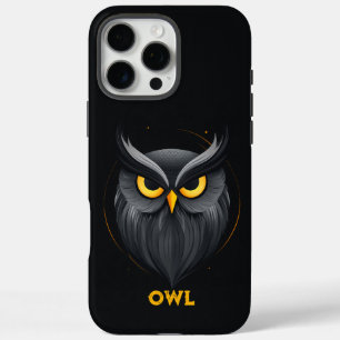Angry Owl Black iPhone 16 Pro Max Case