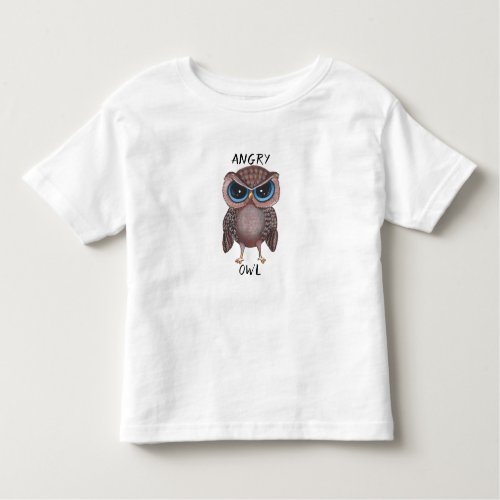 Angry Owl Painting By SilverLeaf Toddler T_shirt