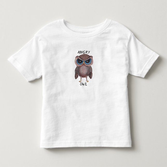 Angry Owl Painting By SilverLeaf Toddler T-shirt (Front)