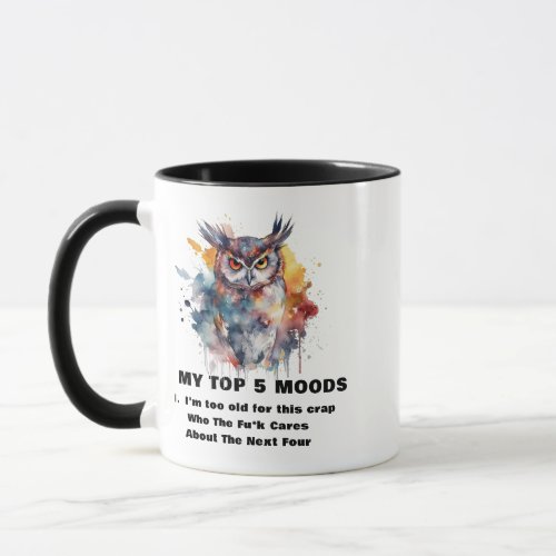 Angry Owl Too Old Meme Snarky Humor Coffee Mug