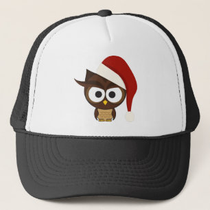 Angry Owl wearing Santa Hat