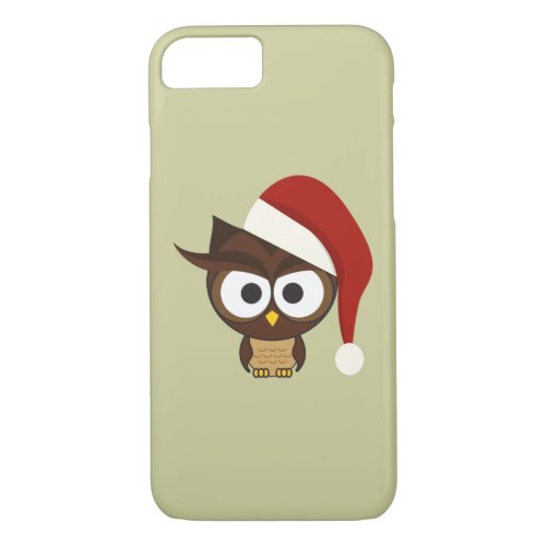 Angry Owl wearing Santa Hat iPhone 87 Case