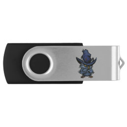 Angry Owl With Witch Hat Flash Drive