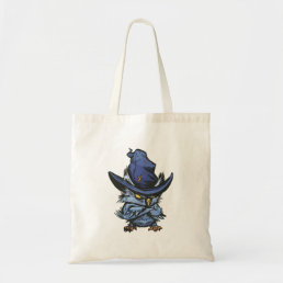 Angry Owl With Witch Hat Tote Bag