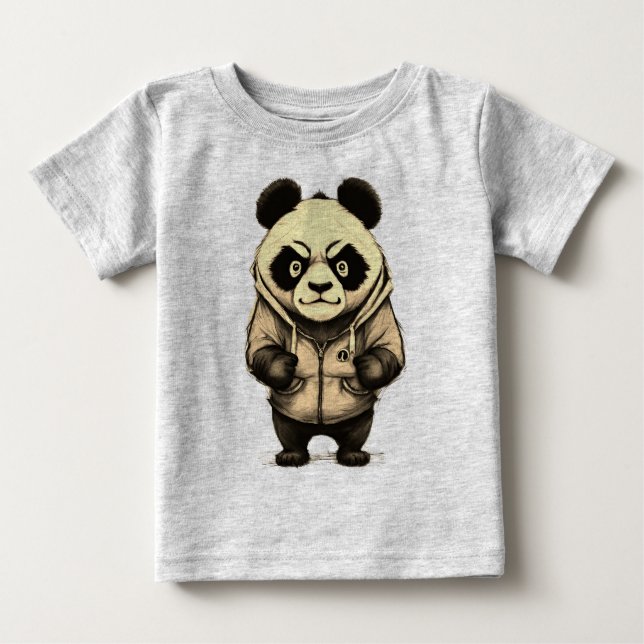 Angry Panda Cute Animal Design Baby T-Shirt (Front)
