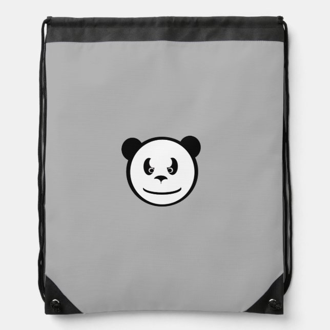 Angry Panda Drawstring Backpack (Front)
