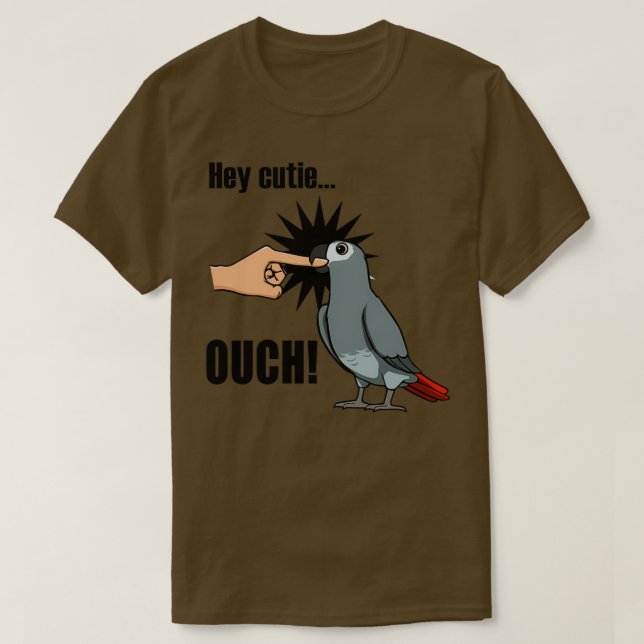 Angry Parrot Funny Saying Cute African Gray Parrot T-Shirt (Design Front)