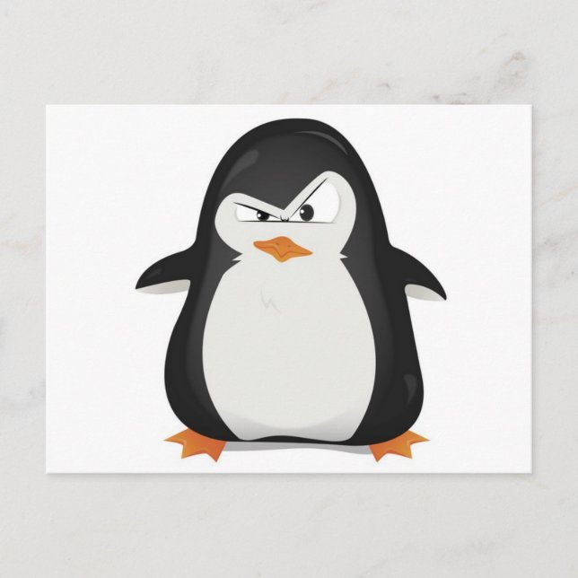 Angry penguin design postcard (Front)