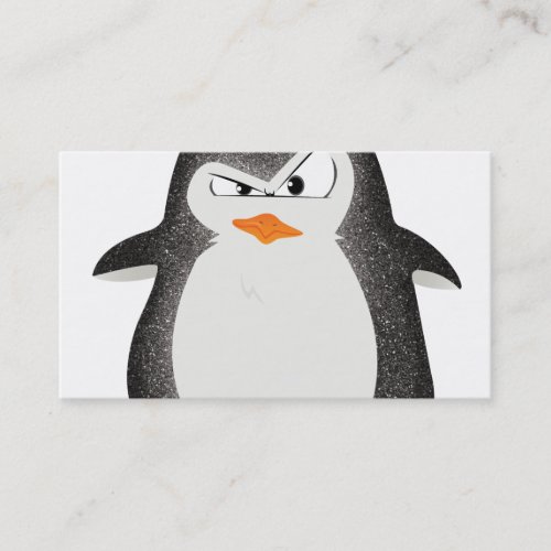 Angry Penguin Glitter Photo Print Business Card