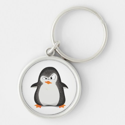 Angry Penguin Glitter Photo Print Keychain