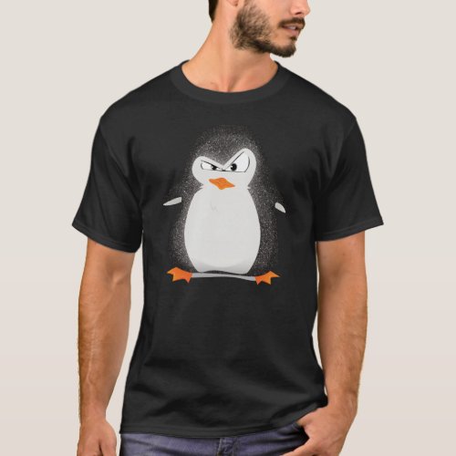 Angry Penguin Glitter Photo Print T_Shirt