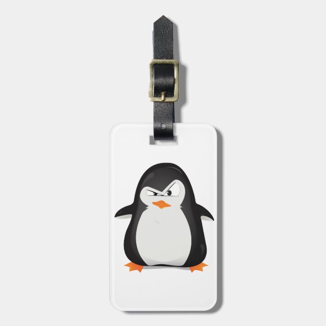 Angry Penguin Luggage Tag (Front Vertical)