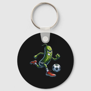 Angry Pickle Soccer Player Footbyll Cartoon Keychain
