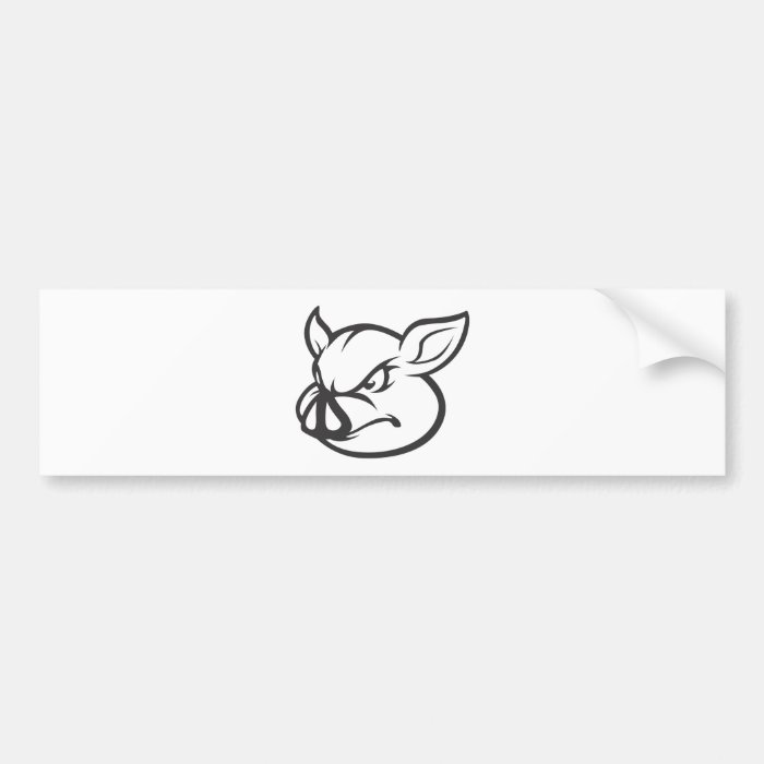 Angry Pig Illustration Bumper Stickers