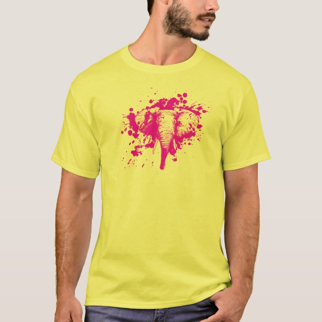 Angry Pink Elephant T-Shirt (Front)