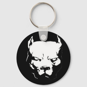 Angry Pitbull Dog Keychain
