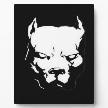 Angry Pitbull Dog Plaque by customvendetta at Zazzle