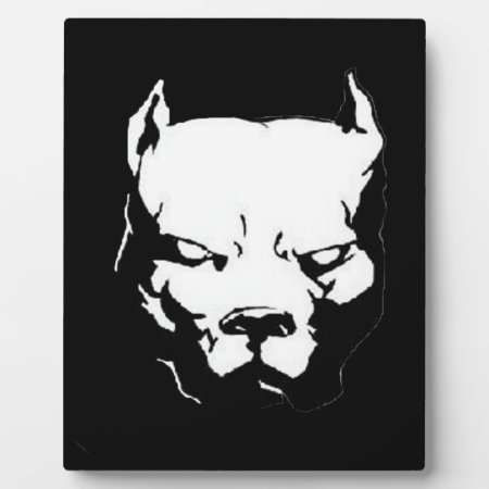 Angry Pitbull Dog Plaque
