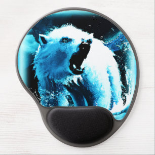 "Angry Polar Bear" Cute Painting. Buy Now Gel Mouse Pad