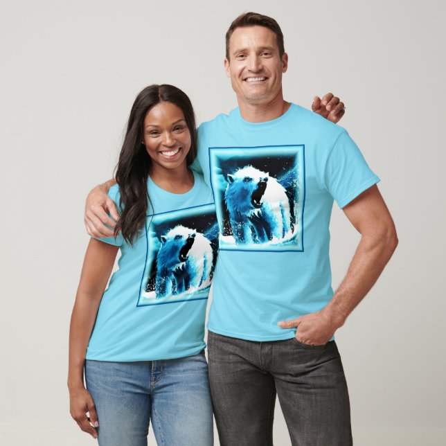 "Angry Polar Bear" Cute Painting. Buy Now T-Shirt (Unisex)
