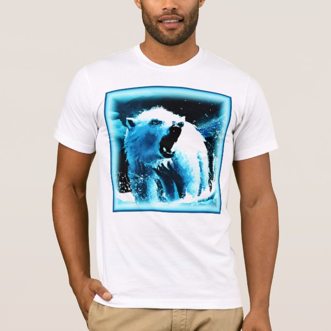 "Angry Polar Bear" Cute Painting. Buy Now T-Shirt (Front)