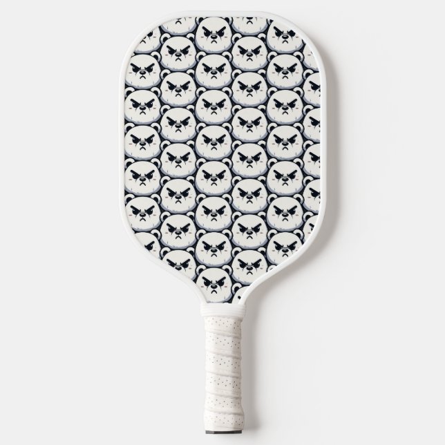 Angry Polar Bear Design Pickleball Paddle (Front)