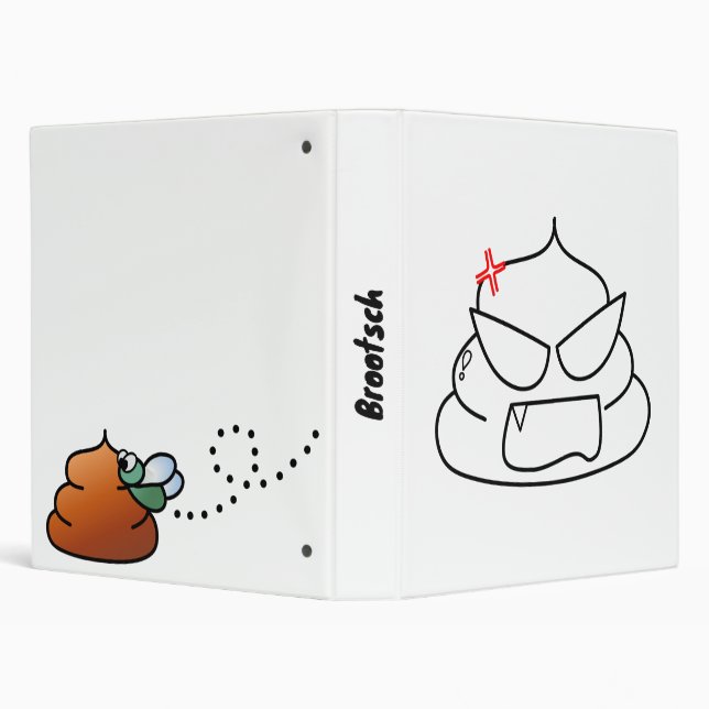 Angry Poop - Brootsch the PooPoo 3 Ring Binder (Background)