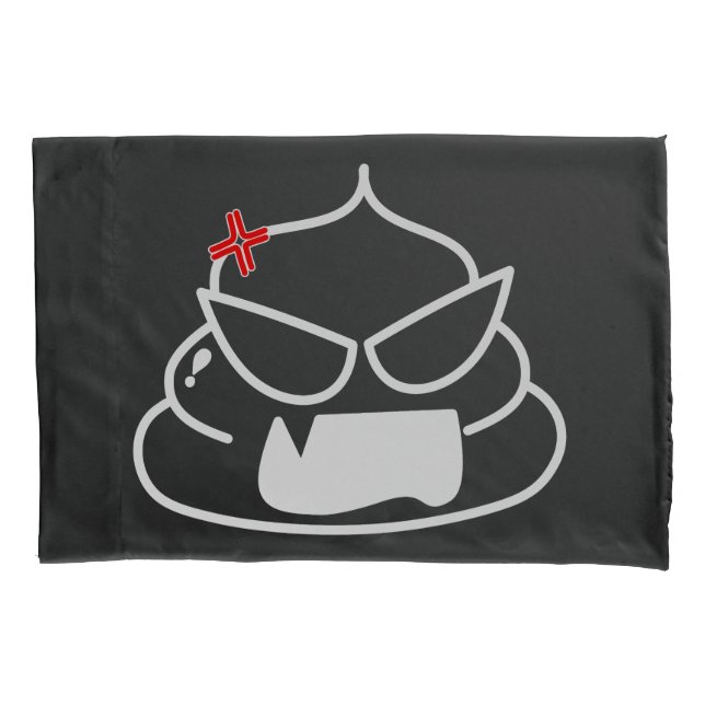 Angry Poop - Brootsch the PooPoo Pillow Case (Front)