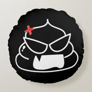 Angry Poop - Brootsch the PooPoo Round Pillow