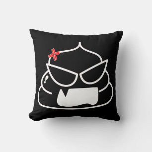 Angry Poop - Brootsch the PooPoo Throw Pillow