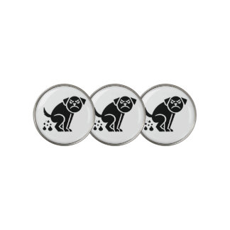 Angry Pooping Dog Golf Ball Marker