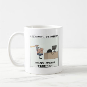 Angry Programmer Hits Computer Coffee Mug