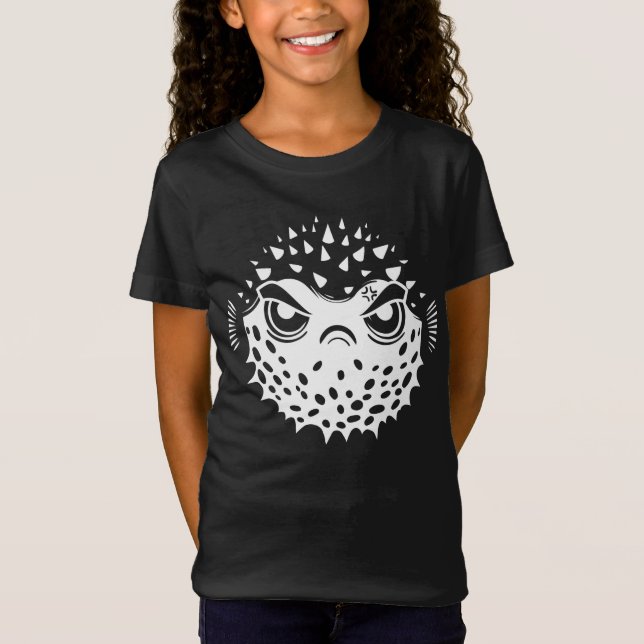 Angry Puffer Fish Funny Introvert  T-Shirt (Front)