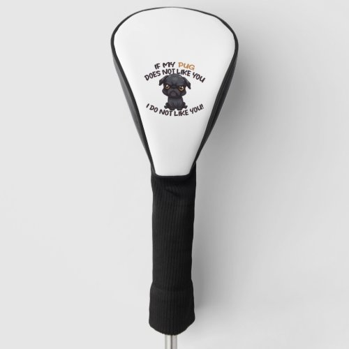 Angry Pug Black _ Unique Design   Golf Head Cover