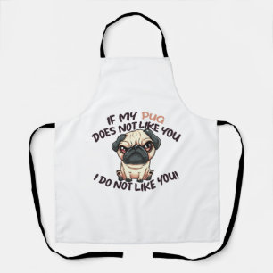 Angry Pug (Tan) - Unique Design Apron