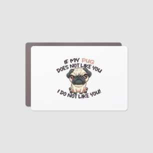 Angry Pug (Tan) - Unique Design Car Magnet