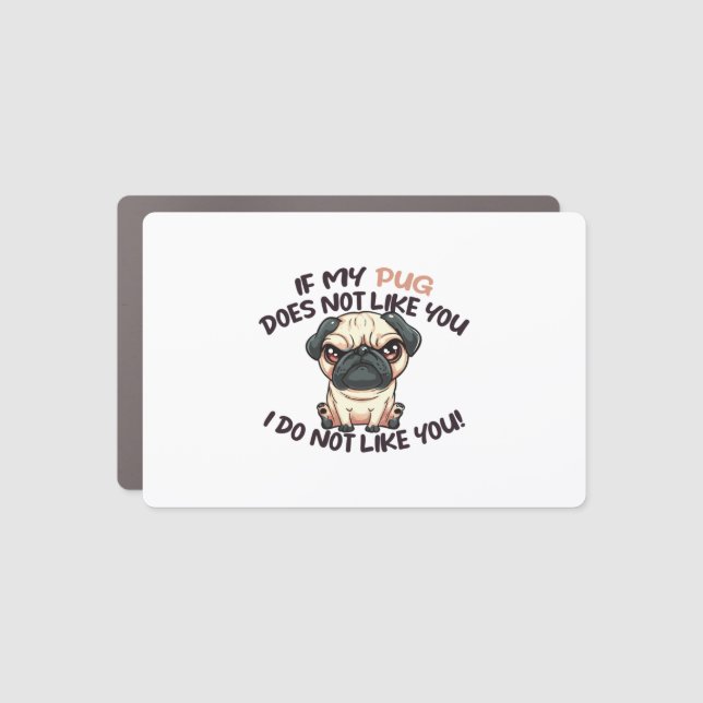 Angry Pug (Tan) - Unique Design   Car Magnet (Front)