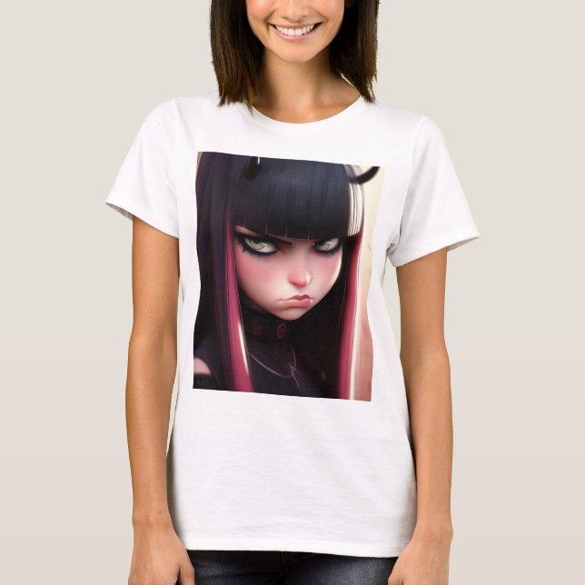 Angry Punk Rocker Girl T-Shirt (Front)
