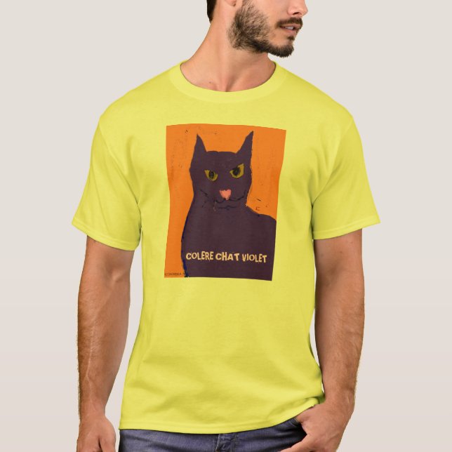 Angry Purple Cat T T-Shirt (Front)