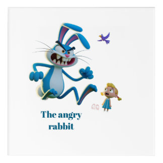 angry rabbit acrylic print