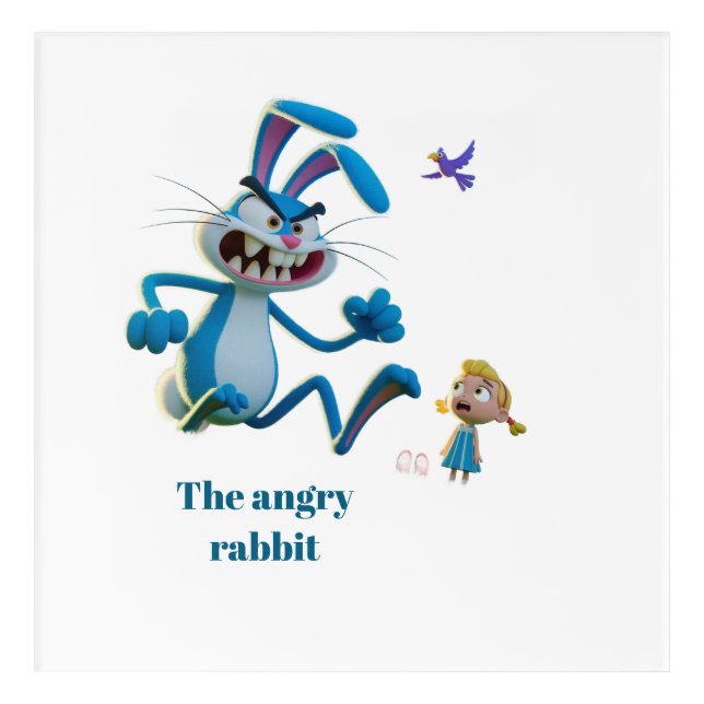 angry rabbit  acrylic print (Front)