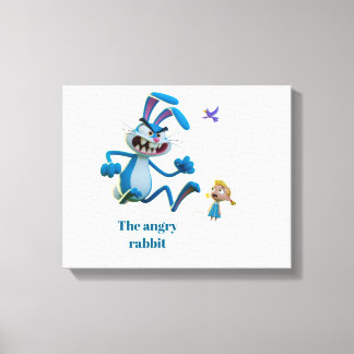 angry rabbit canvas print