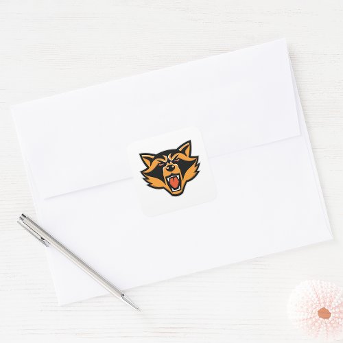 Angry Raccoon Face Square Sticker