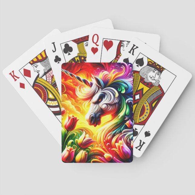 Angry Rainbow Unicorn Poker Cards (Back)