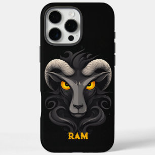 Angry Ram Black iPhone 16 Pro Max Case