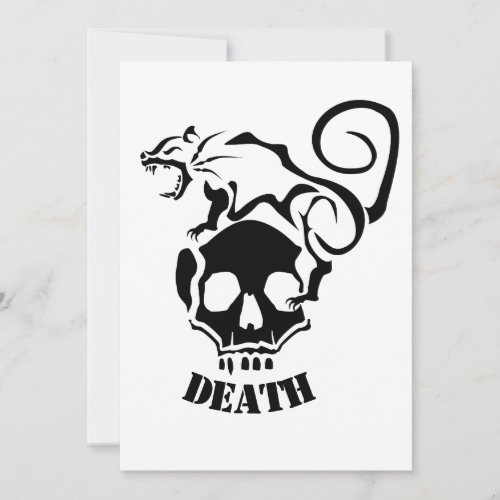Angry Rat On an Evil Skull Holiday Card