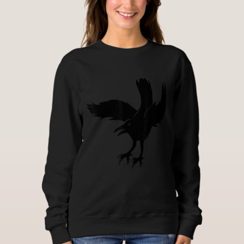 Angry Raven Crow Bird Sweatshirt