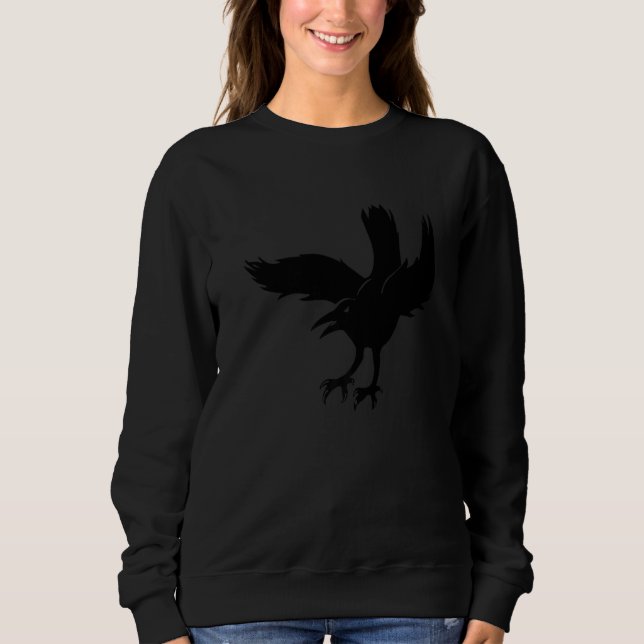 Angry Raven Crow Bird   Sweatshirt (Front)