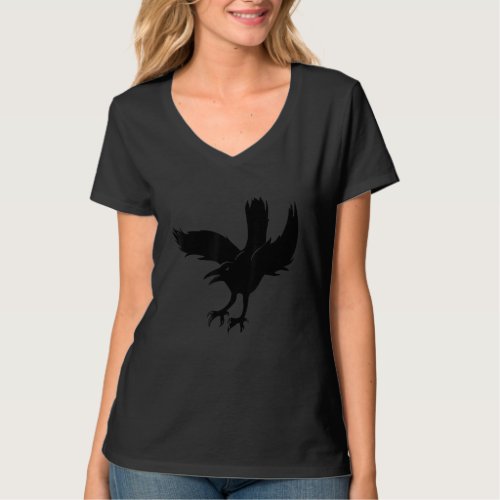 Angry Raven Crow Bird T_Shirt